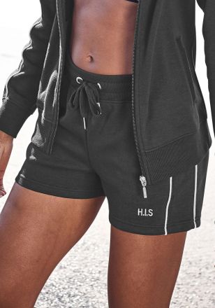 H.I.S Shorts H.I.S, Damen, Gr. 40/42, N-Gr, blau (marine), Interlock, Obermaterial: 60% Baumwolle, 40% Polyester, unifarben, Basic, bequem ca. Mitte Obersch