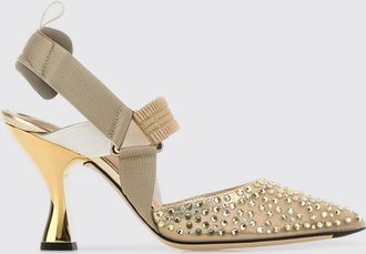 Fendi Slingback Colibr&igrave; in nylon a rete con strass