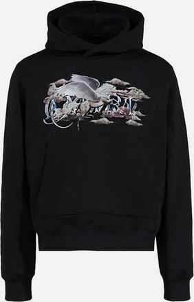 Amiri Mens Amiri Pegasus Script Logo Hoodie in Black - Size: 36