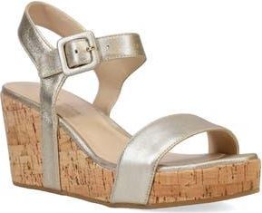 Pelle Moda Wiltz Ankle Strap Platform Wedge Sandal in Platinum Gold at Nordstrom Rack, Size 7.5