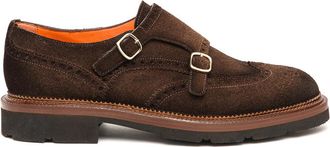 Santoni Double-Buckle Suede Shoes