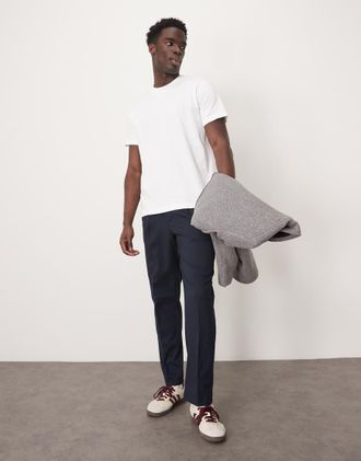 Selected relaxed tapered fit waistband pants in navy