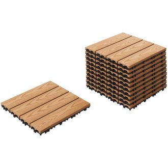 Beliani Decking composito WPC Pavimentazione allaperto resistente alle intemperie Piastrelle per terrazze marrone chiaro Atessa