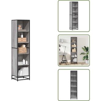 vidaXL The Living Store Libreria Grigio Sonoma 40x35x170,5 cm in Legno Multistrato - Libreria grigio sonoma