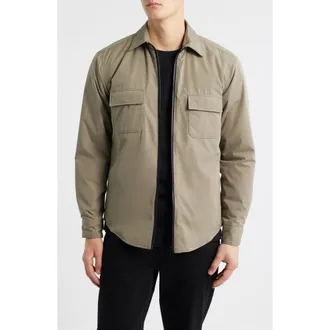 BOSS C-Luke Zip-Up Overshirt in Open Brown at Nordstrom Rack, Size Xx-Large