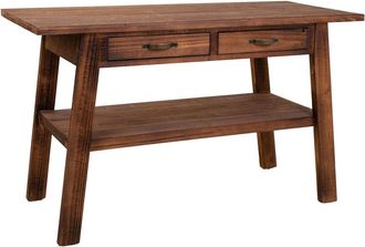 Wanderlust Deco Recibidor De Madera Marr&oacute;n 127x56x76h Cm