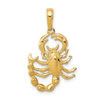 Diamond2Deal 10k Yellow Gold Scorpion Pendant