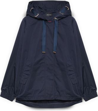Fiorella Rubino Parka met capuchon en maxi trekkoord - Dames - Zomerjassen - Blauw - L - Polyester - Jassen
