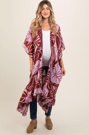 Pinkblush Tropical Print Long Cover Up in Lavender at Nordstrom, Size Medium