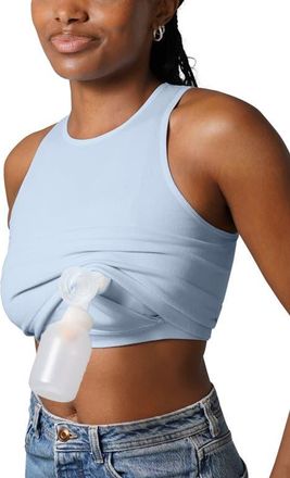 Kindred Bravely Busty Sublime Hands-Free Pumping Longline Bra Top- Fits Sizes 30E-44H in French Blue at Nordstrom, Size Small Dd