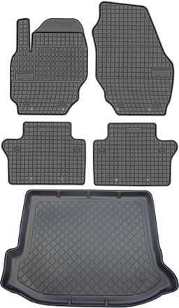 OEM Volvo V60 I Kombi De 10/2010 A 01/2018 Set - Alfombrillas De Goma Para Coche + Alfombrilla Para Maletero