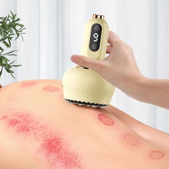 OEM Elektrische Guasha Massage Kit Con 9 Warmende Massagemodi, Oplaadbaar Met Staalbal Voor Massage, Spa Y Pijnverlichting (geel)