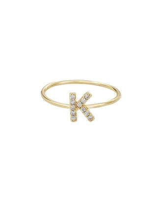 Adornia Adornia 14K Plated Cz Initial Ring