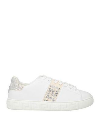 VIP【関税送料無料】希少 VERSACE WHITE SNEAKERS Versace Men's White & Gold Leather Sneakers Shoes US 7 IT 40