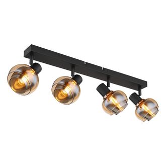 Globo Lighting Foco - Tokki - Negro - Vidrio Metal - L&aacute;mpara De Vidrio - Globo