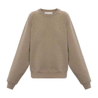 Ami Sweatshirts, female, Beige, Size: 2XS Oversize Sweatshirt