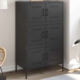 vidaXL Credenza Nera 68x39x113 cm in Acciaio - Vidaxl