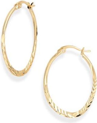 Nordstrom Rack Demi Fine Oval Cut Hoop Earrings in Gold at Nordstrom Rack