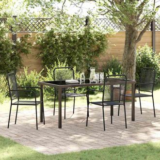 vidaXL Conjunto De Comedor De Jard&iacute;n 5 Pcs Negro Vidaxl