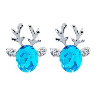 Generic Crystal Earrings Luxury Three-Dimensional Christmas Reindeer Earring Attractive Design Multicoloured