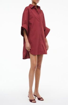 Staud Nico Stretch Cotton Shirtdress in Sangria at Nordstrom Rack, Size Small
