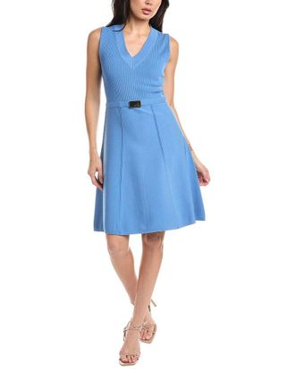 St. John Flared Knit Midi Dress