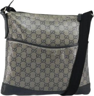 Gucci Pre-owned Cross Body Bags, female, Blue, Size: ONE SIZE Pre-owned Vintage Canvas Cross Body Bag