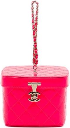 Chanel Pre-owned Vanity Bag - Dames - Vintage Handtas - Roze - ONE Size - Leer - Vintage