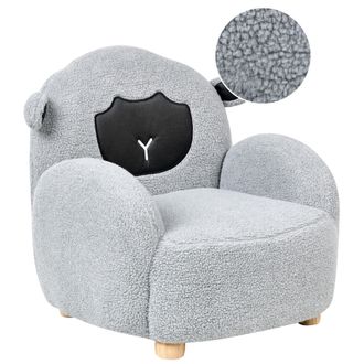 Beliani Beliani - Sill&oacute;n Infantil Tapizado De Oveja Para Ni&ntilde;os Gris Ula