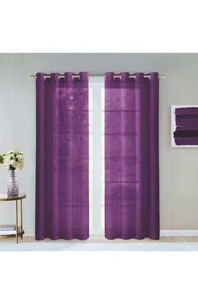 Dainty Home Sheer Set of 2 Panel Curtains in Purple at Nordstrom Rack, Size 108X84