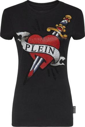 Philipp Plein Pure Love T-Shirt - Dames - T-shirts - Zwart - XS - Katoen - Tops