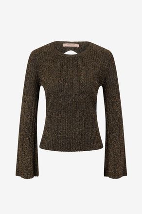 Twinset Lang&auml;rmliges Lurex-Stricktop mit R&uuml;ckenausschnitt