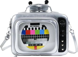 Generic Shoulder Bag,TV Shape Shoulder Bags for Anime Display - Stylish Travel Supplies, Large Capacity Back Pack for Outdoor Commute, Daily Use, Silver, Refe