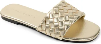 Yosi Samra Nathalie Leather Slide Sandal in Gold at Nordstrom, Size 11