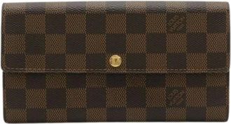 Louis Vuitton Pre-owned Wallets, female, Brown, Size: ONE SIZE Pre-owned Damier Canvas Long Wallet