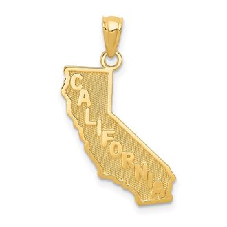 Diamond2Deal 14k Yellow Gold CALIFORNIA State Map Pendant