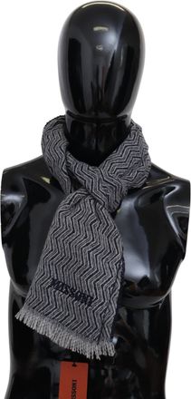 Missoni Mannen Grijs Zigzagpatroon Kasjmier Unisex Nek Wikkel Sjaal