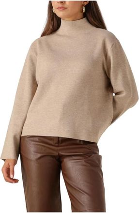 Minus Zand High Neck Pullover voor vrouwen - Dames - Coltruien - Beige - XL - Truien & Vesten