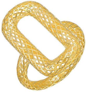 Rachel Glauber 14K Plated Mesh Design Ring
