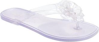 Arezzo Jelly Flower Flip Flop in Cristal at Nordstrom, Size X-Large