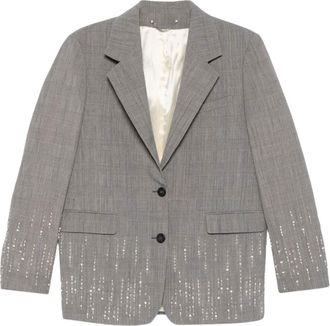 Golden Goose Grey Checks Notched Lapel Blazer