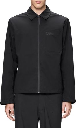 Rains Mito Water Repellent Overshirt in Black at Nordstrom, Size X-Large