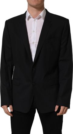 Dolce & Gabbana Mens Black Wool Single Breasted Blazer Jacket Virgin Elastane Clothing
