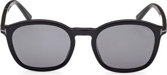 Tom Ford Jayson 52mm Polarized Square Sunglasses in Shiny Black /Polarized Smoke at Nordstrom Rack