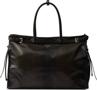 Prada Borsa tote in pelle con fibbia - Nero