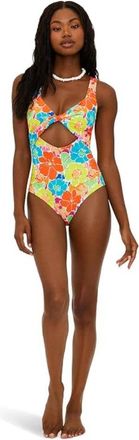 Beach Riot Tyler One Piece Swimsuit Womens Multi Neon Blooms Waffle GBO2882