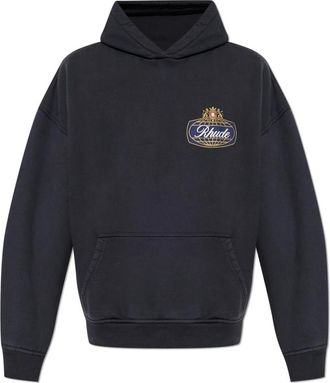 Rhude Hooded Sweatshirt - Heren - Hoodies - Blauw - M - Katoen - Hoodies & sweatvesten