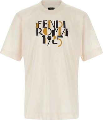 Fendi T-shirt Roma 1925 con stampa - Toni neutri