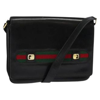 Gucci Pre-owned Sherry line schoudertas - Dames - Pre-owned - Zwart - Maat: ONE Size Leer