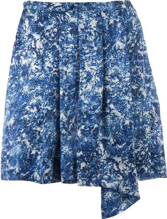 Twisty floral print skirt - Blauw